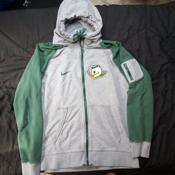 Vintage Y2K Nike Oregon Ducks Zipper Hoodie Sweatshirt - Picture 2 of 6